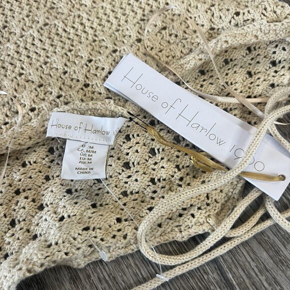 NWT House of Harlow 1960 revolve Women Medium Crochet Knit Crop Top boho beach - Picture 5 of 5